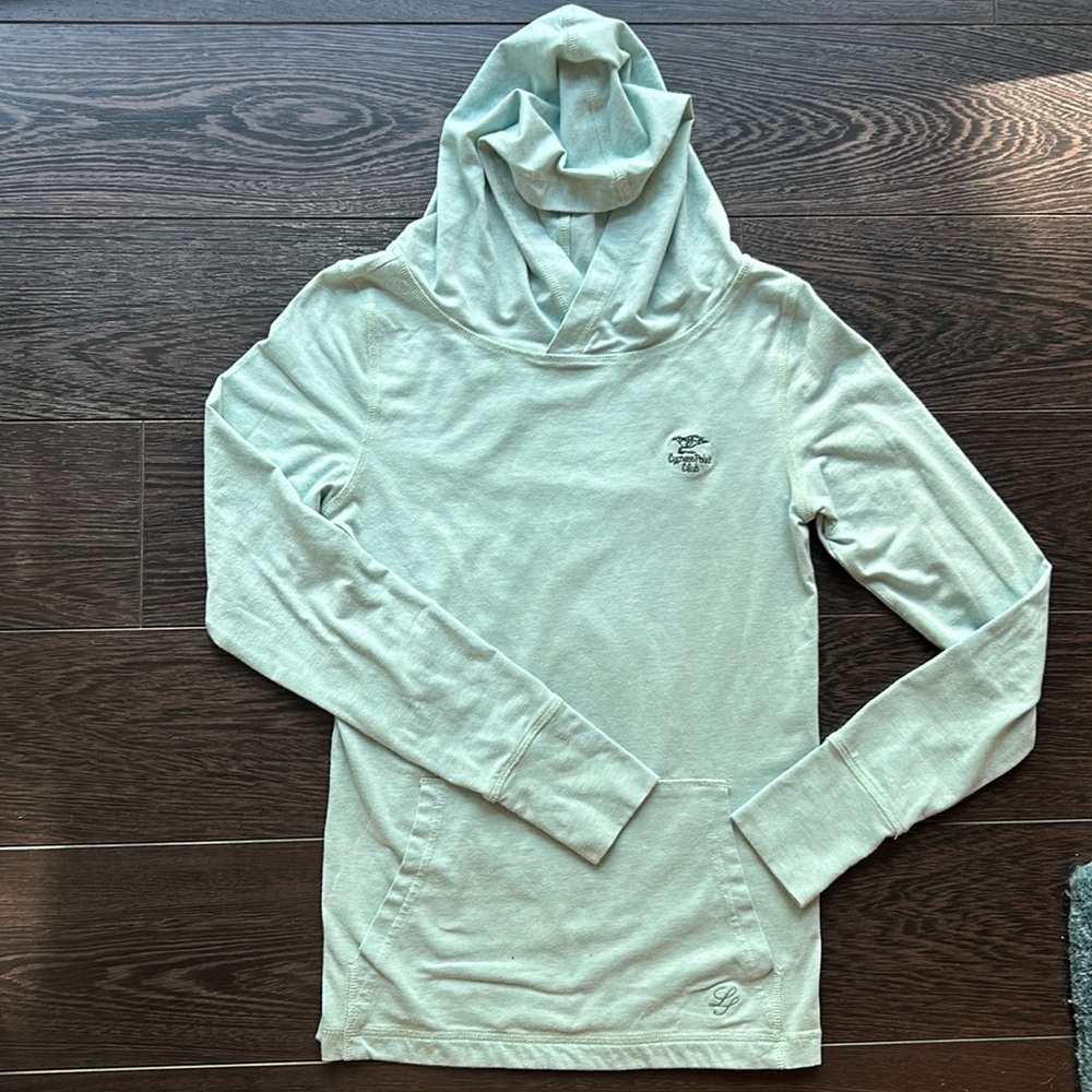 Cypress Point Club, Women’s long Sleeve light Turquoise hoodie top XS